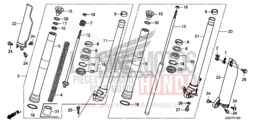 FORCELLA ANTERIORE CRF250LAK di 2019
